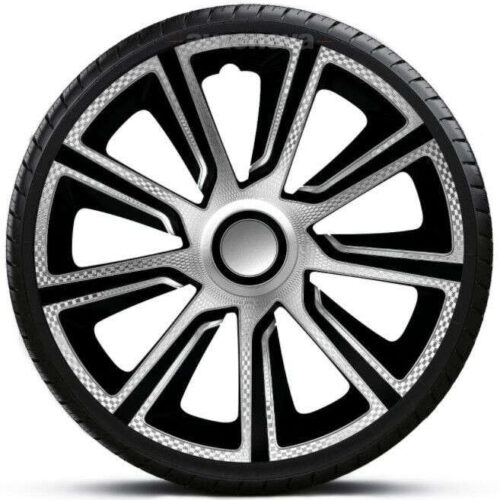 14"-os Veron Carbon Silver Black dísztárcsa garnitúra (4darab)