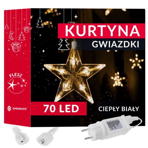 70 LED-es csillagos fényfüggöny