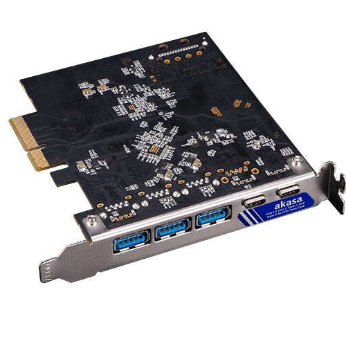 Akasa USB 3.2 Gen 2 2x Type-C 3x Type-A bővítő kártya PCI-E (AK-P...