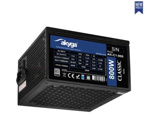 Akyga AK-C1-800 ATX Számítógép tápegység  Sorozat: ClassicMaximál...