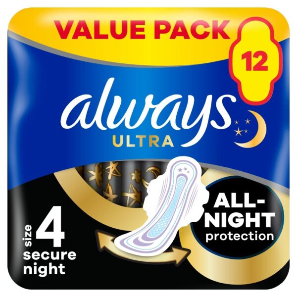 Always Ultra Secure Night szárnyas egészségügyi Betét 12db
