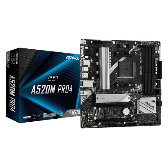 ASRock A520M PRO4 90-MXBDU0-A0UAYZ