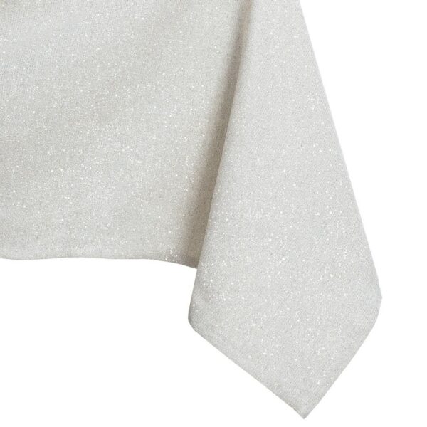 Asztalterítő Sparkle krémű metálfényes modern 175x280 owal DecoKing