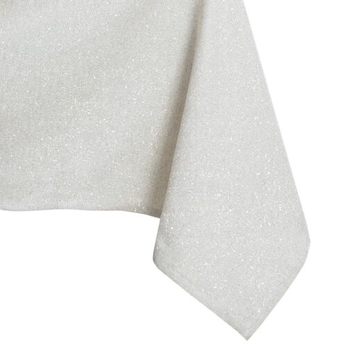 Asztalterítő Sparkle krémű metálfényes modern 175x350 owal DecoKing