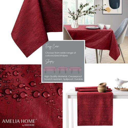 Asztalterítő Vesta bordó dombornyomott modern 80x80 AmeliaHome
