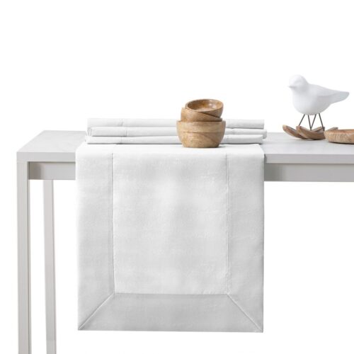 Asztalterítő Vesta fehér dombornyomott modern 30x100 AmeliaHome