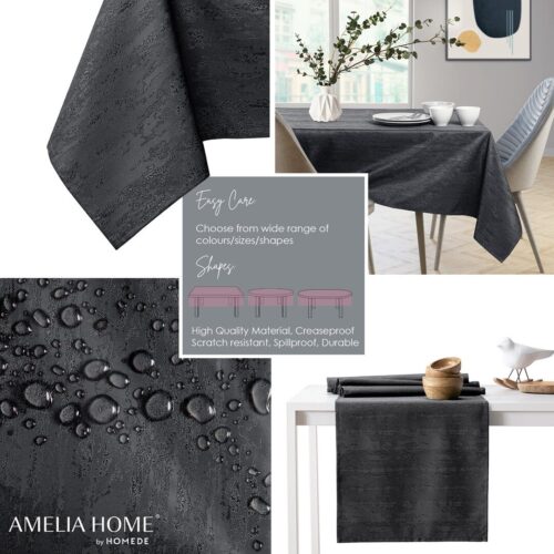 Asztalterítő Vesta grafitszürke dombornyomott modern 80x80 AmeliaHome