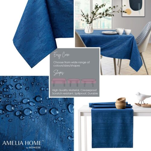 Asztalterítő Vesta indigókék dombornyomott modern 80x80 AmeliaHome