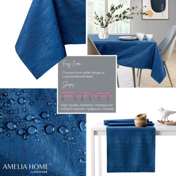 Asztalterítő Vesta indigókék dombornyomott modern 80x80 AmeliaHome
