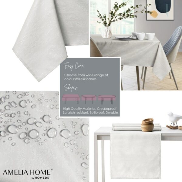 Asztalterítő Vesta krémű dombornyomott modern 100x100 AmeliaHome