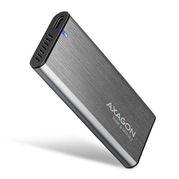 Axagon EEM2-SG2 USB-C 3.2 Külső M.2 NVMe SSD ház - Ezüst