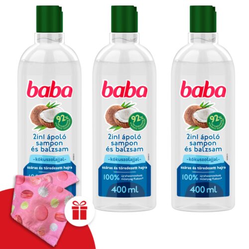 Baba 2in1 Sampon és Balzsam Kókuszolajjal Száraz és Töredezett Ha...