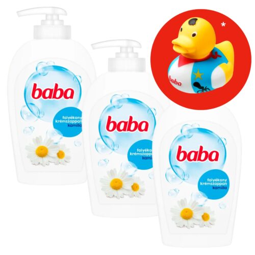 Baba Folyékony Szappan Kamilla 3x250ml + Ajándék Gumikacsa