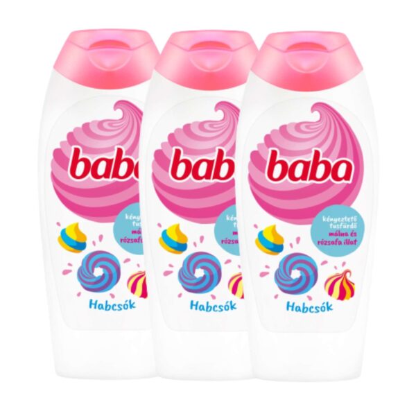 Baba Habcsók Tusfürdő Málna és Rózsafa 3x400ml
