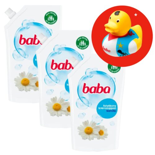 Baba kamilla Folyékony szappan utántöltő 3x500ml + Ajándék Gumikacsa