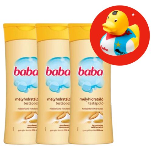 Baba mélyhidratáló Testápoló 3x400ml + Ajándék Gumikacsa