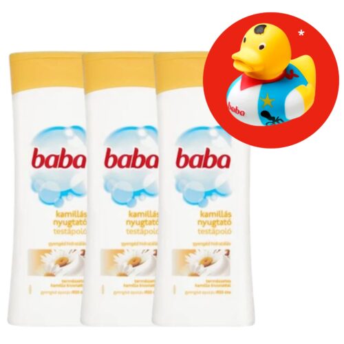 Baba nyugtató Testápoló Kamilla 3x400ml + Ajándék Gumikacsa