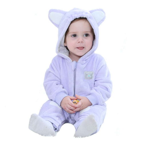 Baba plüss Kigurumi overál - Maci - lila