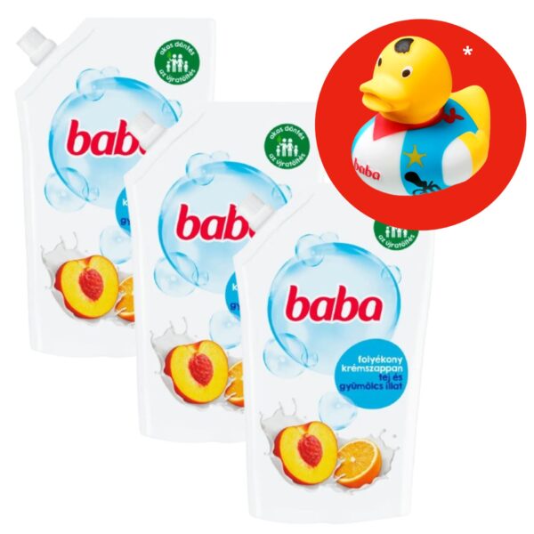 Baba tej és gyümölcs Folyékony szappan utántöltő 3x500ml + Ajándé...