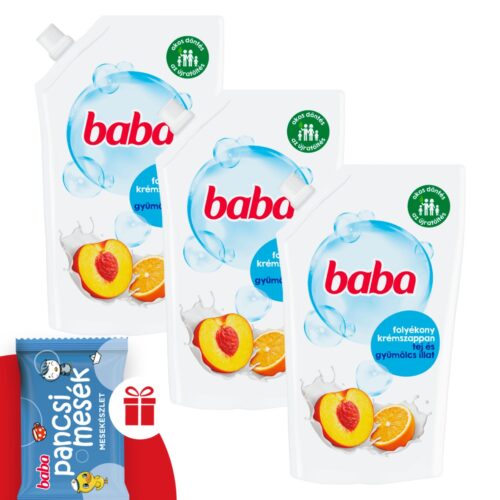Baba tej és gyümölcs Folyékony szappan utántöltő 3x500ml