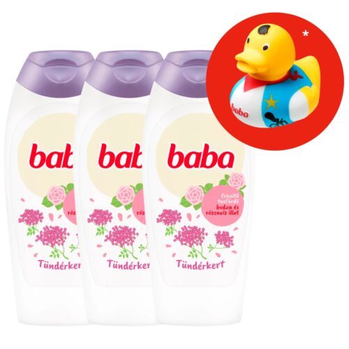 Baba Tusfürdő Bodza és rózsavíz 3x400ml + Ajándék Gumikacsa