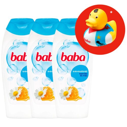 Baba Tusfürdő Kamilla és Méz 3x400ml + Ajándék Gumikacsa