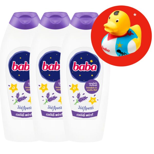 Baba Tusfürdő Levendula és Vanília 3x750ml + Ajándék Gumikacsa