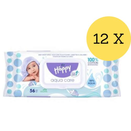 Bella Baby Happy Aqua Care Törlőkendő 12x56db