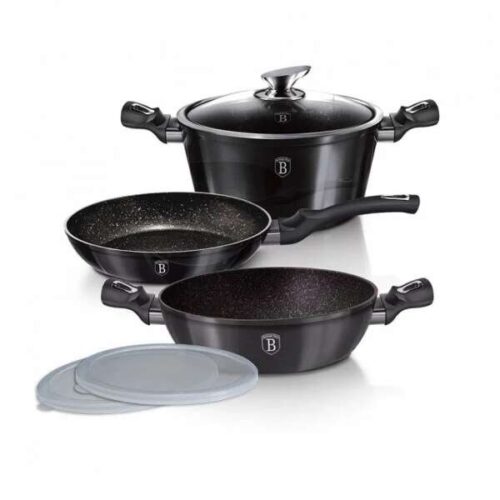 Berlinger Haus BH 6905 6 darabos márványozott ovális készlet Carbon Pro
