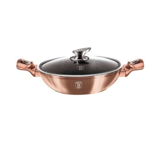 Berlinger Haus Wok fedővel 30 cm Metallic Line Rose Gold Edition