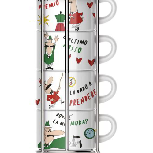 Bialetti Cappuccino csésze szett állvánnyal (4db)
