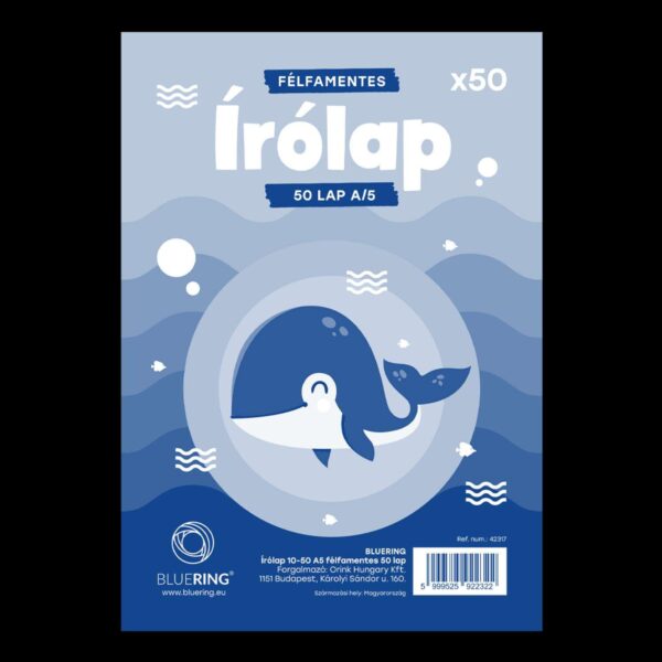 Bluering® Írólap - A5 - 50 lap - Félfamentes