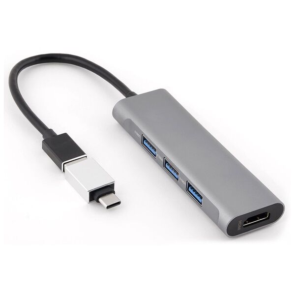 Bluestork   HUB-MINI  USB-A to 3xUSB 2.0 port + 1x USB-C 1xHDMI U...