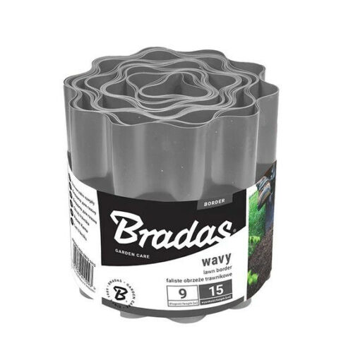 Bradás Hullámos Gyepszegély - 9m x 20cm - Szürke