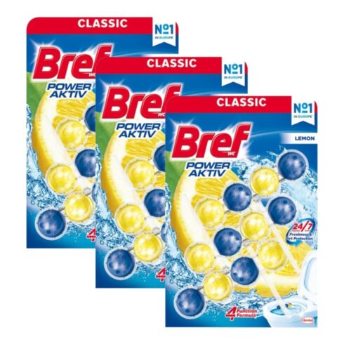 Bref Power Aktiv WC frissítő Lemon 3x(3x50g)