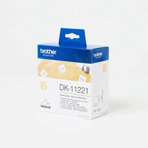 Brother dk11221 etikett 23x23mm 1000 db etikett/doboz fekete/fehér