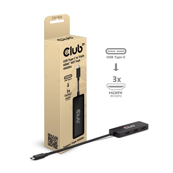 Club 3D CSV-1554 USB-C - 3x HDMI 4K60Hz Hub