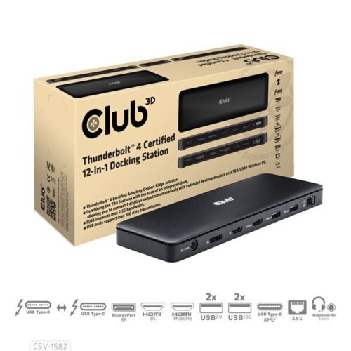 Club 3D Thunderbolt 4 Dokkoló - 12 az 1-ben