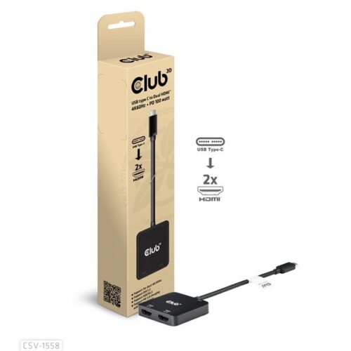 Club 3D USB-C Hub - 2xHDMI 4K60Hz