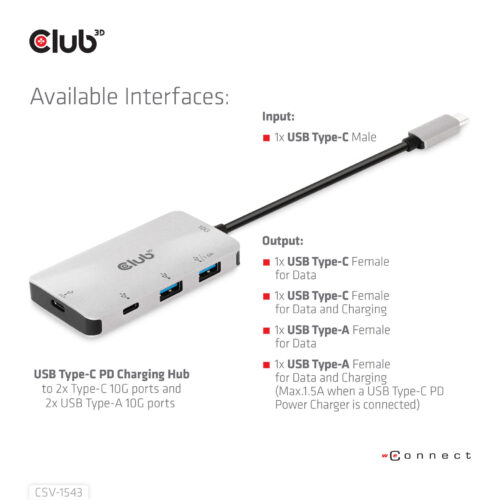 CLUB3D CSV-1543 hálózati csatlakozó 10000 Mbit/s