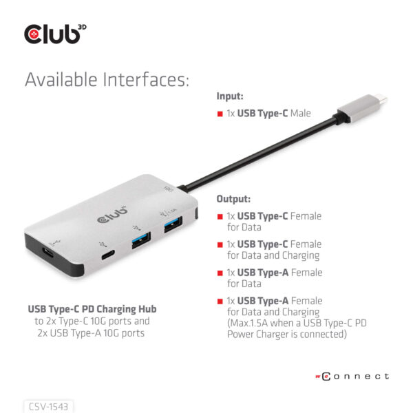 CLUB3D CSV-1543 hálózati csatlakozó 10000 Mbit/s