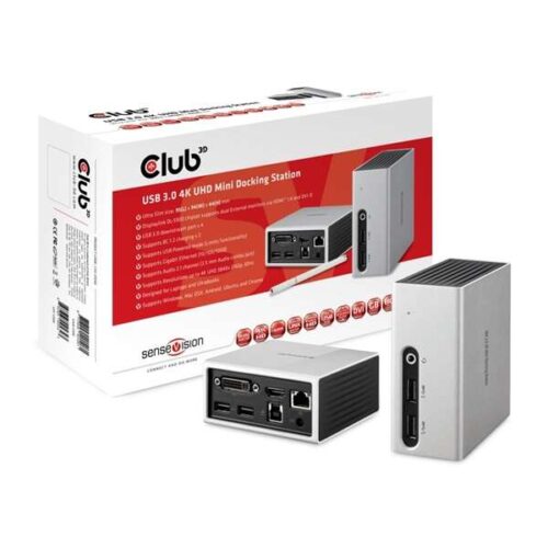 CLUB3D SenseVision USB 3.0 Mini Dokkoló állomás Ezüst