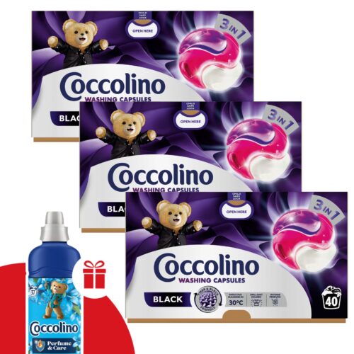Coccolino Black 3in1 Mosókapszula 3x40 mosás + AJándék Coccolino...
