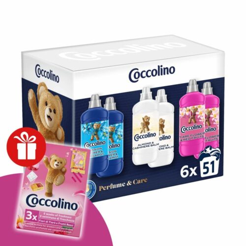 Coccolino Perfume & Care Öblítőválogatás 6x1275ml + Ajándék C...