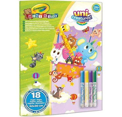 Crayola: MiniKids Varázslatos állatok óriás kifestő szett 4db filctollal