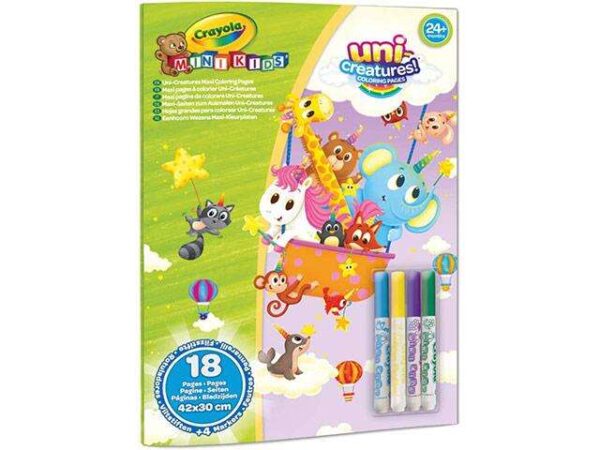Crayola: MiniKids Varázslatos állatok óriás kifestő szett 4db filctollal