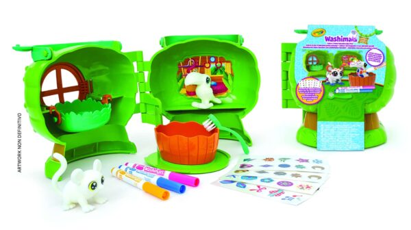Crayola Washimals kimosható állatkák Játékszett - Faház a szafarin