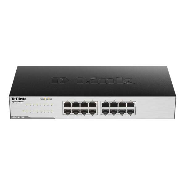 D-Link GO-SW-16G/E Switch 16x1000Mbps Fémházas Asztali