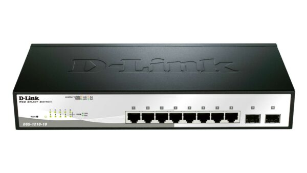 D-Link Switch 8x1000Mbps + 2xGigabit SFP Menedzselhető Rackes