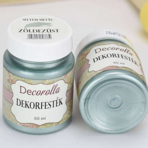 Decorolla selyem-metál dekorfesték 60ml  zöldezüst